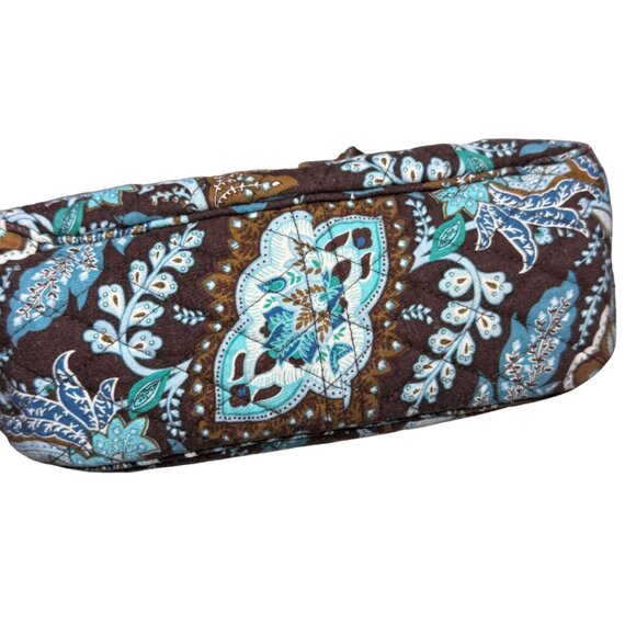 Vera Bradley Maggie Quilted Vintage Shoulder Bag Purse Java Blue Print - Picture 4 of 6